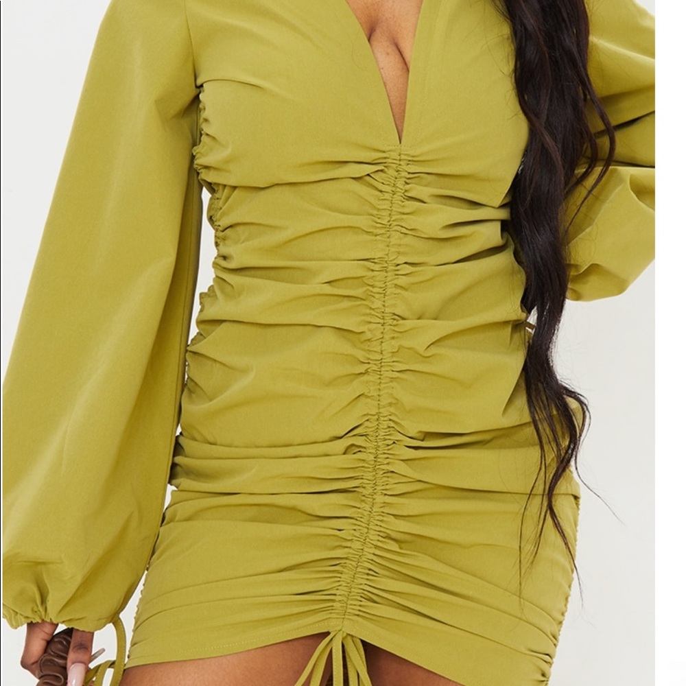 Pretty Little Thing Green Cotton Dress